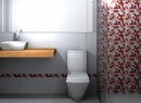 Decoração de Banheiro com Pastilhas Vermelhas