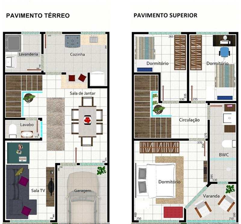 casas de 2 andares com garagem embaixo