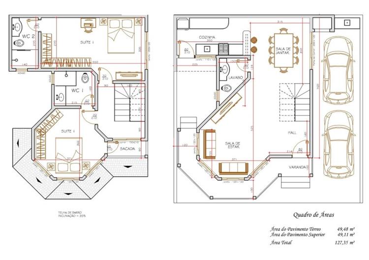 projetos de casas duplex com garagem