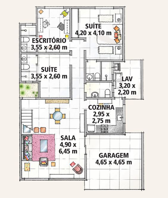 projetos de casas terreas com 2 suites