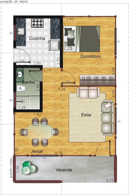 projeto de casas no fundo do lote