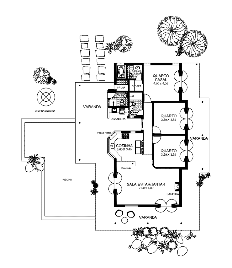 projetos de casas avarandada