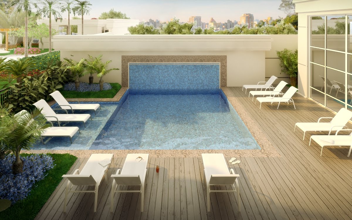 Decoração e Projetos – Decoração de terraço com piscina Decoração e Projetos – Decoração de terraço com piscina