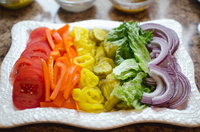 decoração de pratos com salada