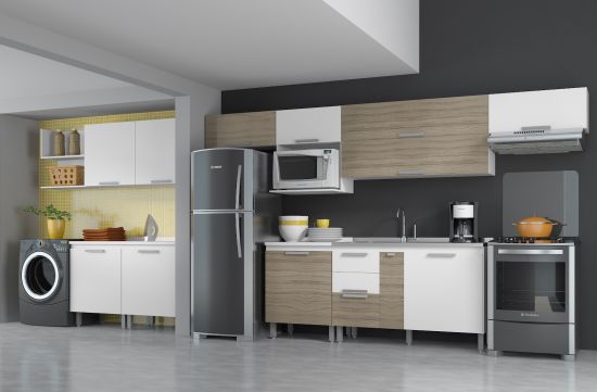 Optar por Cozinha e lavanderia integrada é a melhor opção para espaços reduzidos (Foto: Divulgação)