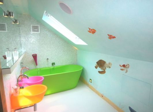 A decoração de banheiros infantis deve ser a mais divertida possível (Foto: Divulgação)
