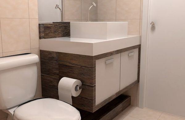A sua decoração de banheiros pequenos com armários ficará muito mais interessante se você optar por peças que combinem com o restante da decoração de seu banheiro (Foto: Divulgação)
