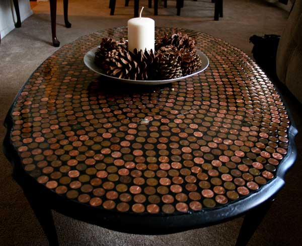  Não faltam ideias de decoração com moedas antigas, basta escolher a sua favorita (Foto: sadtohappyproject.com)           