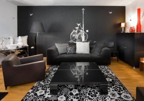 A decoração de salas com paredes pretas pode renovar o visual de toda a sua casa (Foto: stylemotivation.com)                      