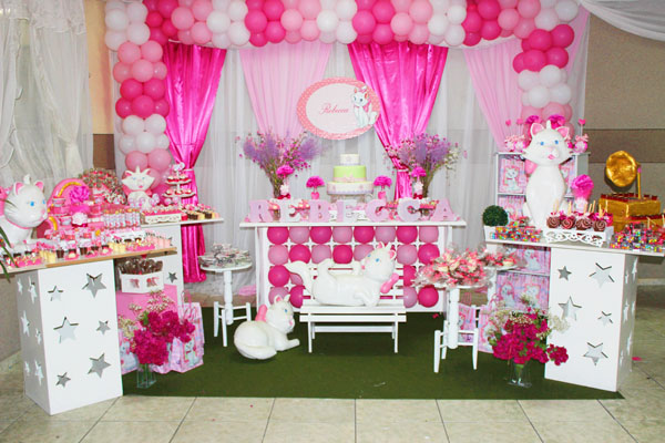 Tema Gatinha Marie Disney Decoração de Festa - Aniversário - Fiesta / Ideia  pra Festa 