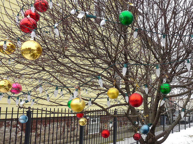 Decoração de Natal simples e barata para jardim Decoração de Natal simples e barata para jardim
