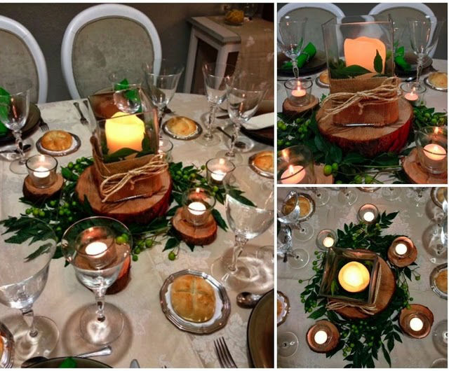 Decoração rústica para mesa de Natal Decoração rústica para mesa de Natal