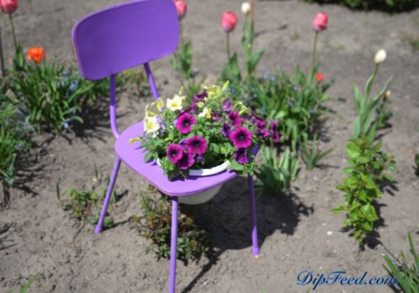 Cadeira para decoração de jardim é linda, diferente e barata (Foto: dipfeed.com)