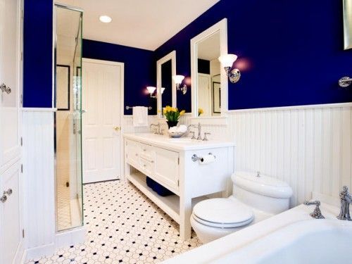 Decoração de banheiro azul é linda e traz calma (Foto: pinterest.com)