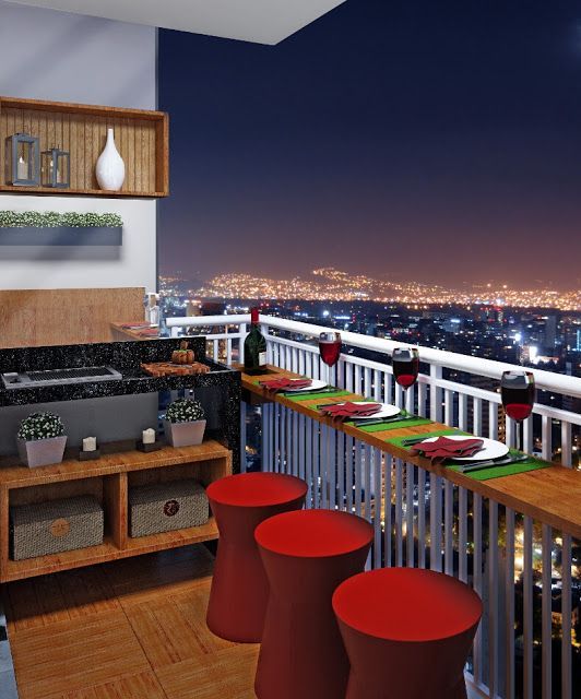 Apartamentos com varanda gourmet tornam-se são muito mais interessantes (Foto: pinterest.com)