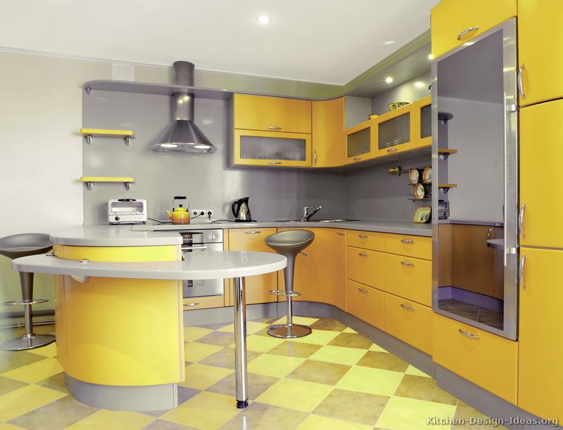 cozinha amarela com xadrez