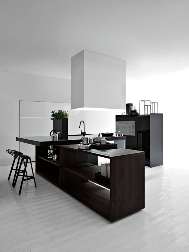 cozinha branca e preta moderna