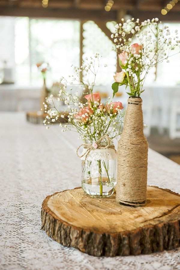 decoração de garrafa de cerveja com sisal para casamento