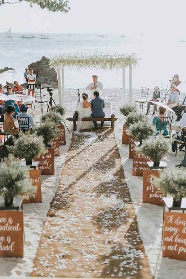 Casamento com plantas verdes