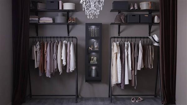 closet aberto com cortina