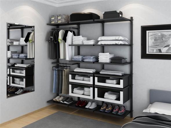 closet aberto para homens