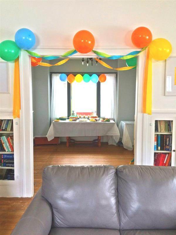 decoração com papel crepom para festa infantil