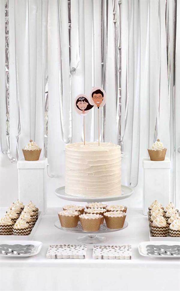 bolo para bodas de algodão