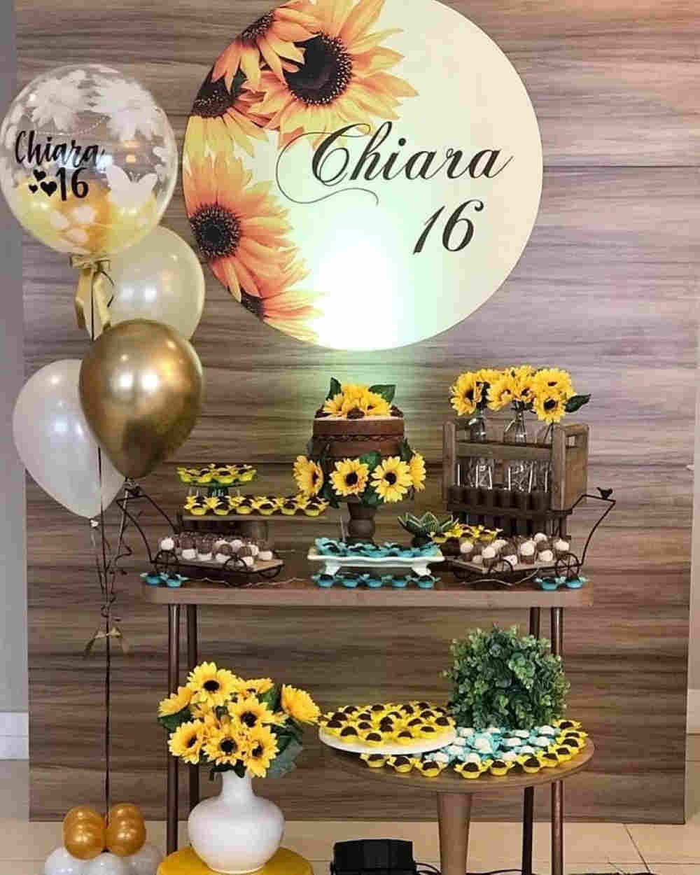 festa de 16 anos de girassol