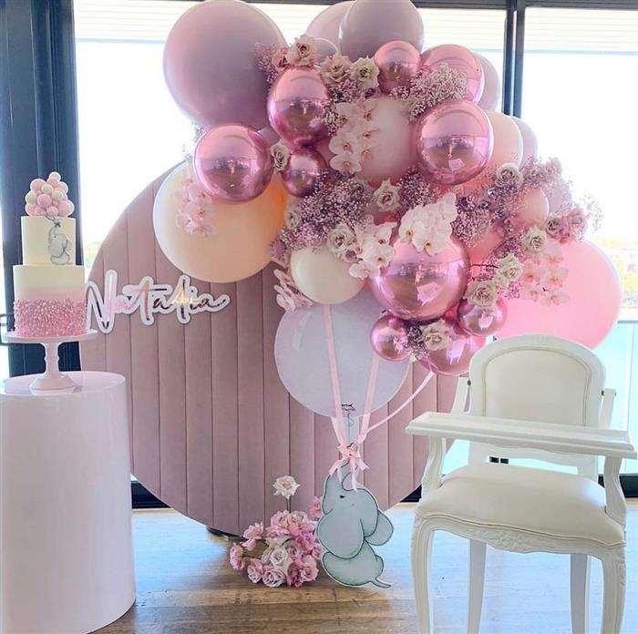 decoração com baloes rosa