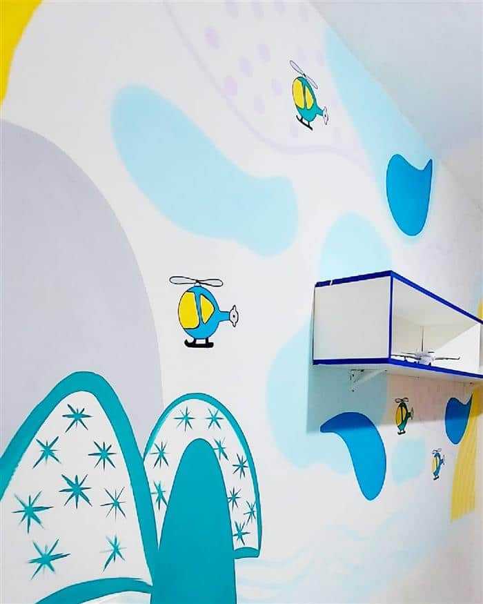 desenho na parede de quarto infantil