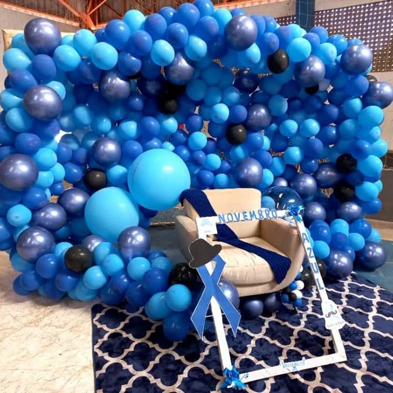 Parede de balões novembro azul