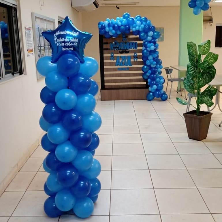 Decoração com balões novembro azul