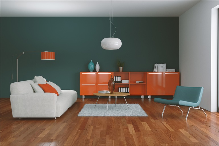 decoração verde e laranja