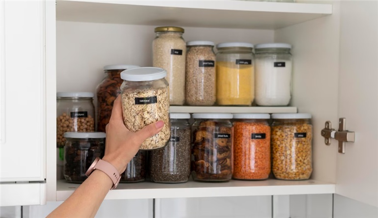 como organizar armário de cozinha mantimentos