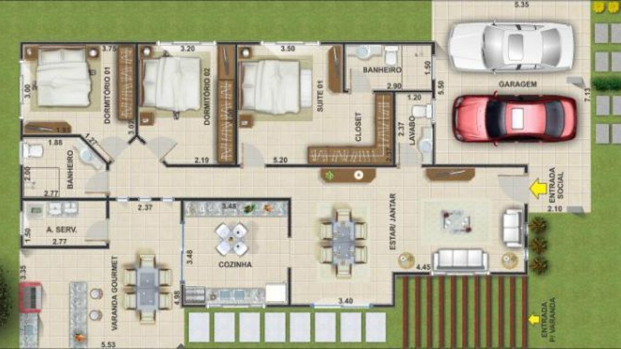 Tamanho De Garagem Para Dois Carros Qual O Tamanho De Uma Garagem Para 2 Carros | Tamanho Informação