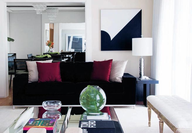 Decoração e Projetos – Salas com sofás pretos na decoração Sala De Estar Sofa Preto ~ Decoração e Projetos – Salas com sofás pretos na decoração