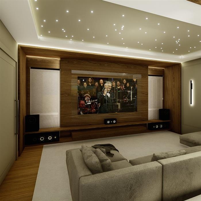 sala de cinema em casas com luzes
